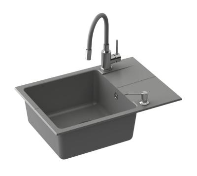 Quadri Bristol Keukenmengkraan RVS met Flexibele Grijze Uitloop 1208967663