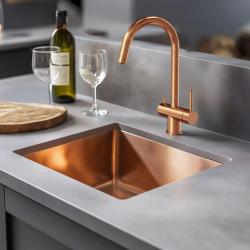 Quadri Leichester Keukenmengkraan PVD Koper 3-weg met een extra aansluiting voor gefilterd water 1208967670