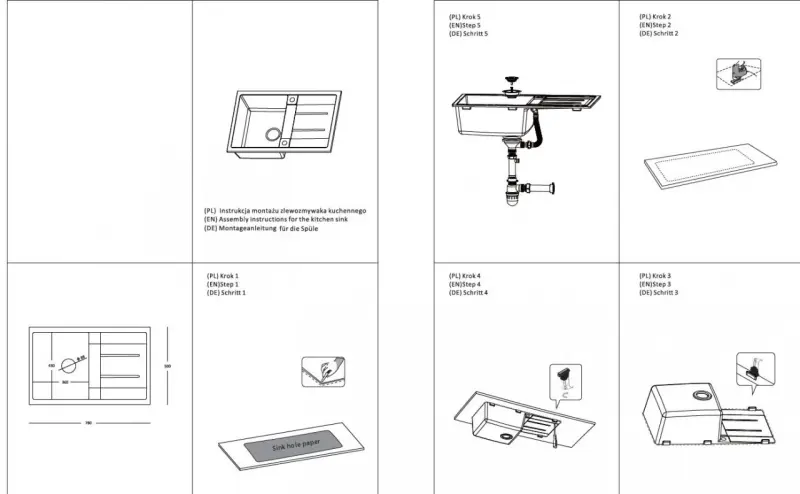 Quadri Sheffield Antraciet Granieten Opbouw Spoelbak 78x50cm met Afdruipgedeelte en RVS Plug - 1208967794