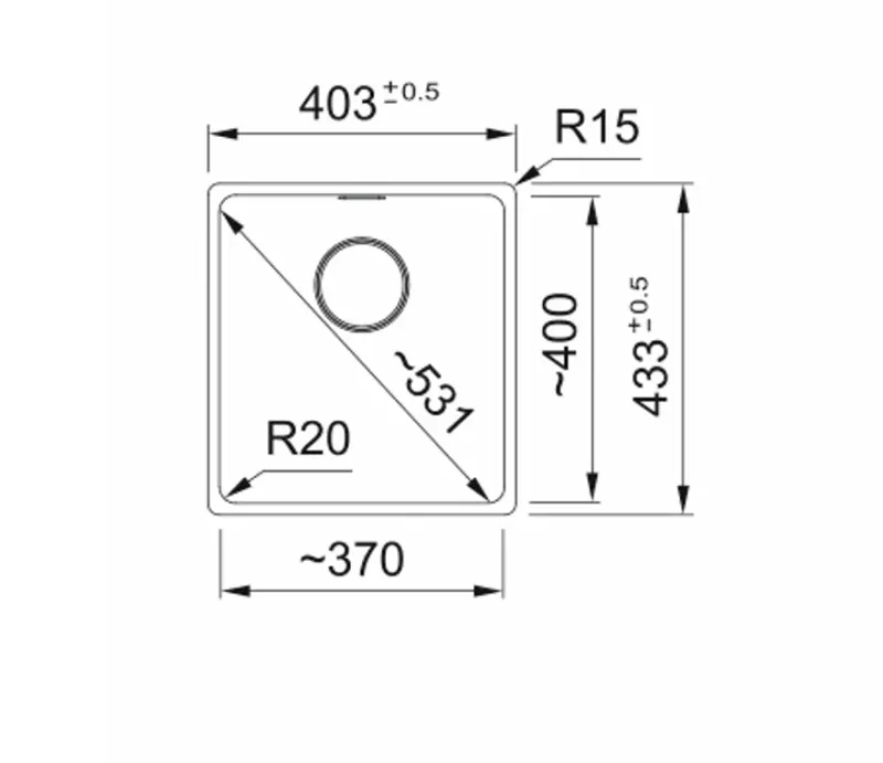 Franke Maris MRG 110-37 Fragranite Slate Grey Spoelbak - Onderbouw, Grijs donker 125.0714.602