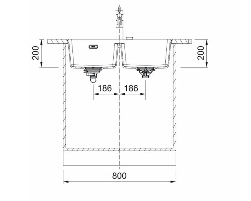 Franke Maris MRG 120-35-35 Fragranite Dubbele Spoelbak - Slate Grey, Grijs donker, Onderbouw 125.0714.606