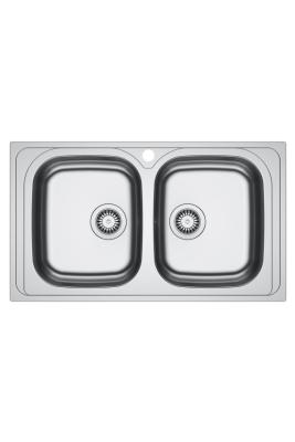 Franke Spark SKX 620-86 Dubbele RVS Spoelbak met Kraangat Opbouw 86x50cm 101.0714.440