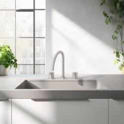 Waterevolution Flow 3-gats keukenmengkraan met draaibare uitloop en gefilterd water aansluiting RVS T152UIE