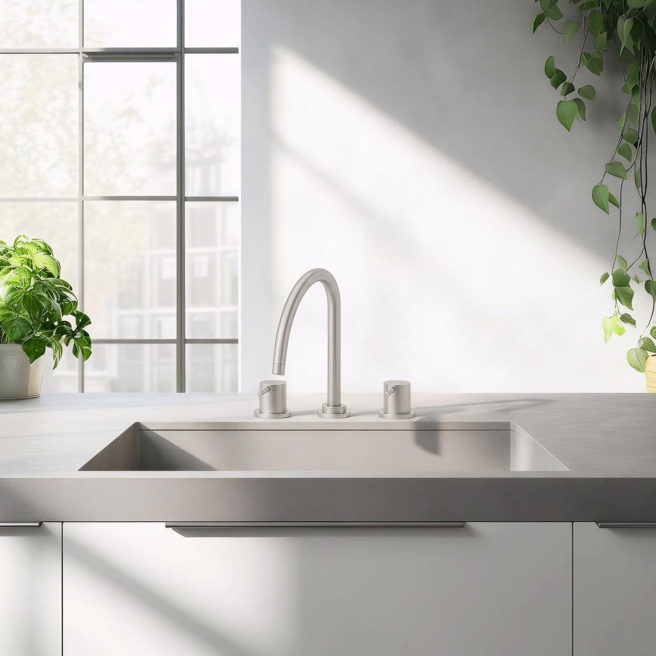Waterevolution Flow 3-gats keukenmengkraan met draaibare uitloop en gefilterd water aansluiting RVS T152UIE - Productafbeelding 2