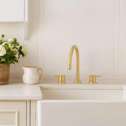 Waterevolution Flow 3-gats keukenmengkraan met draaibare uitloop en gefilterd water aansluiting light gold T152UWGE