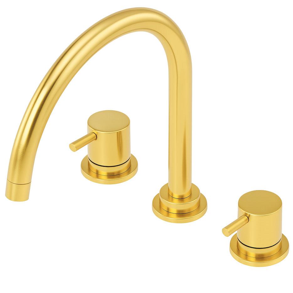 Waterevolution Flow 3-gats keukenmengkraan met draaibare uitloop en gefilterd water aansluiting light gold T152UWGE - Productafbeelding