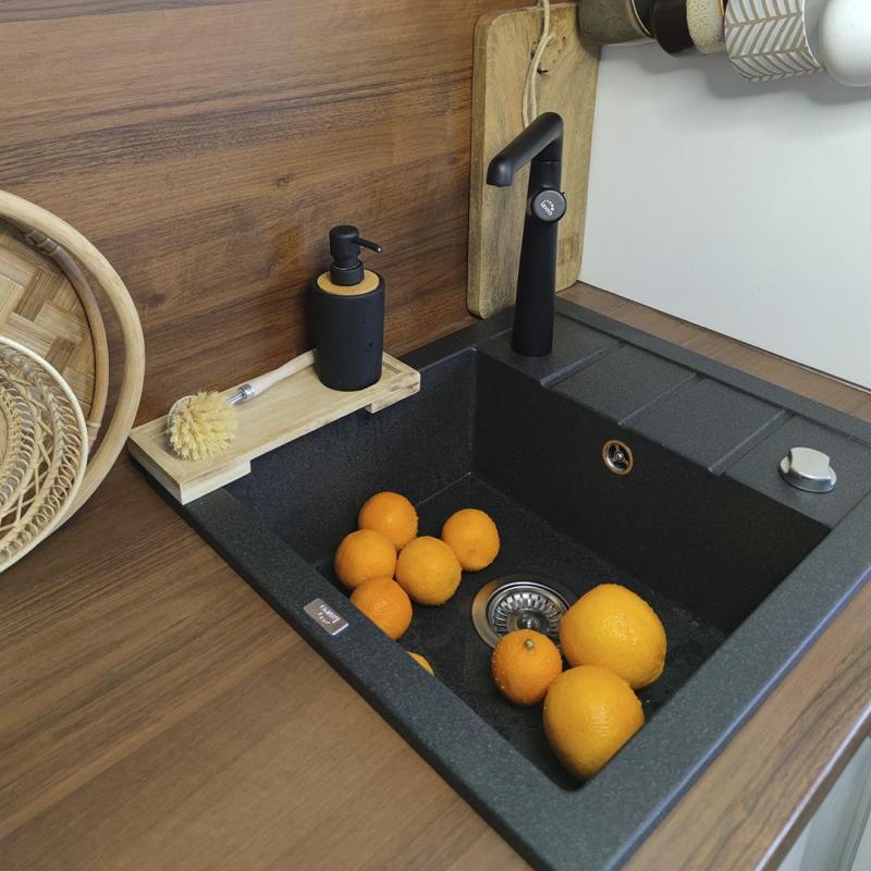Aquadesign Somerset Granieten Opbouw Spoelbak Beige zand met kleine Afdruipgedeelte 570 x 495 mm 1208970083
