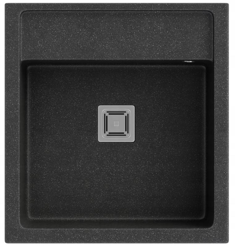 Graniteland Arno Granieten  Arduin hardsteen look Spoelbak tussenbouw 582x620mm met RVS vierkant Plug 1208970600