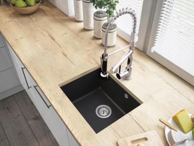 Graniteland Solo Granieten Beige Zand Spoelbak onderbouw 42x34 cm met RVS Plug 1208970612