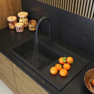 Graniteland Seta Granieten Zwarte Spoelbak opbouw 80x50 cm 1208970624