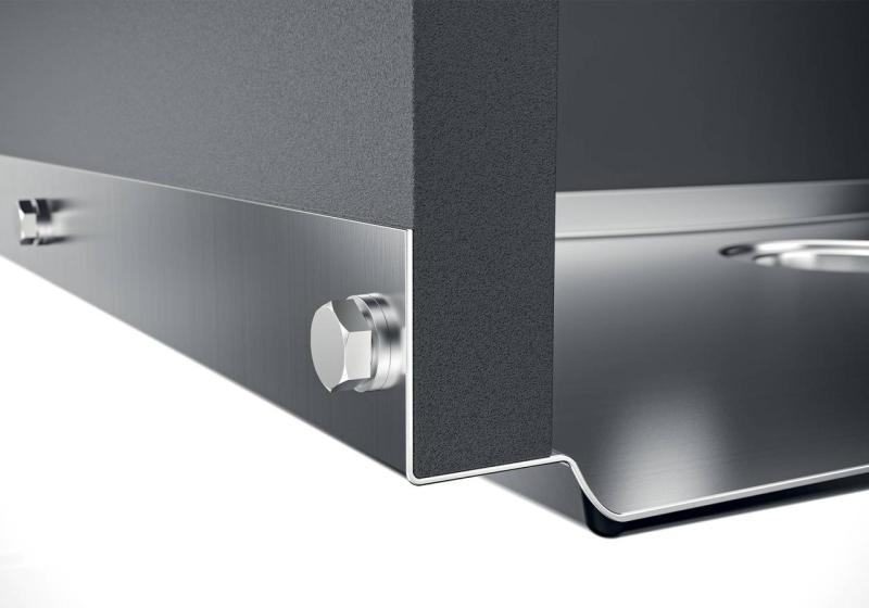 Foster Phantom Base RVS Bodemplaat Worktop Spoelbak 71x40cm voor Inbouw in Keramiek natuursteen en Solidsurface dikte 20mm 1208970694