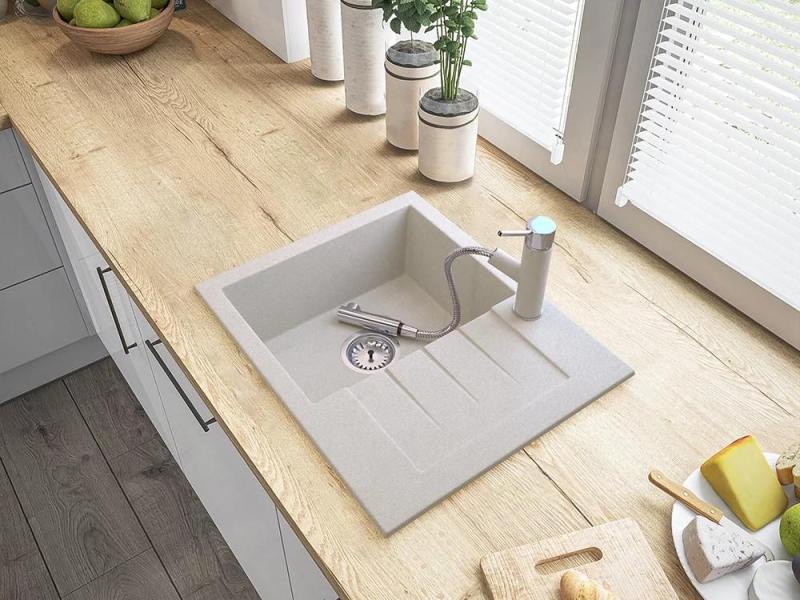 Graniteland Ceres Keukenmengkraan Beige zand met Uittrekbare Uitloop en Dubbel-Functie Handdouche 1208970708