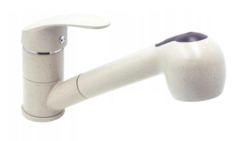 Graniteland Rhea Keukenmengkraan  Beige zand met Uittrekbare Uitloop en Dubbel-Functie Handdouche 1208970713