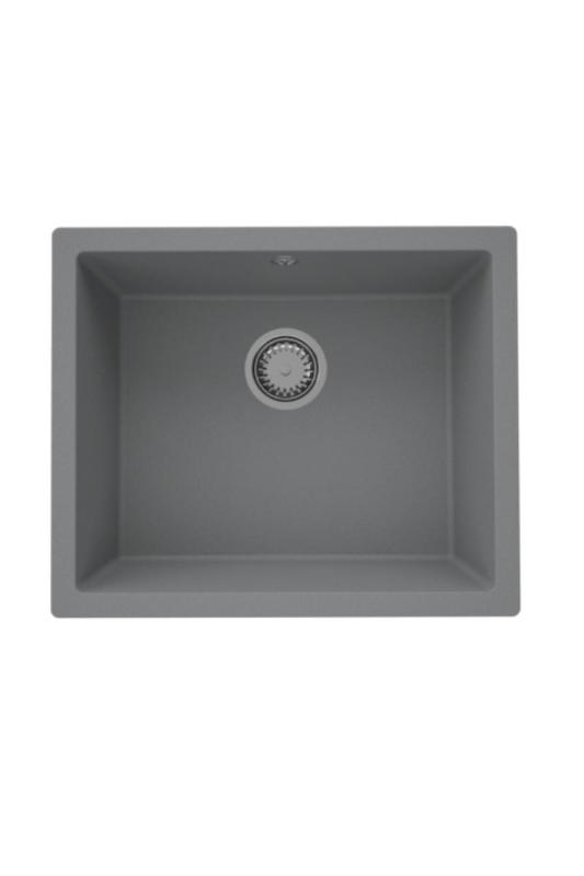 GraniteMy Universal Granieten Grijs, donker Spoelbak 50x40 cm Opbouw, Onderbouw en Vlakinbouw met RVS Plug 1208970744
