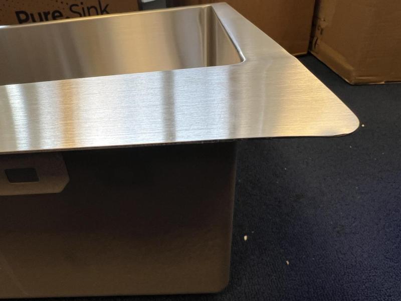 OUTLET Schade bak! Ausmann Oder Blue grote rvs spoelbak 79x50cm vlakbouw en opbouw met kraangatbank 1208970792