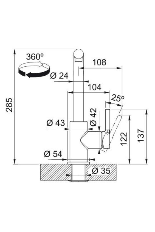 Franke Lina L Keukenkraan Chroom met Uittrekbare Uitloop 115.0712.420