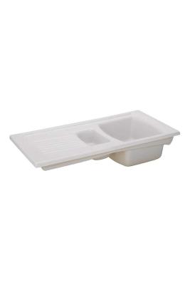Ausmann Ceramic Crest 1,5 Keramische Witte Spoelbak met Afdruipgedeelte 995 x 497 mm  1208971131