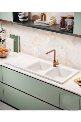Ausmann Ceramic Crest Dubbele Keramische Witte Spoelbak met Afdruipgedeelte 1205 x 500 mm  1208971132
