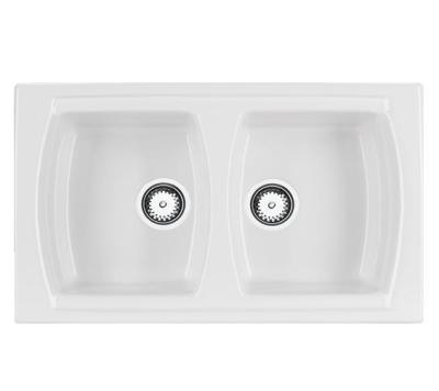 Ausmann Ceramic Crest Dubbele Keramische Witte Spoelbak 860 x 500 mm  1208971133