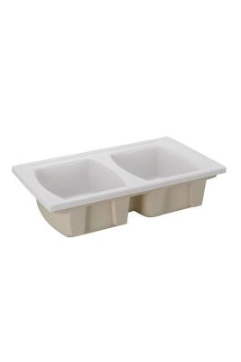 Ausmann Ceramic Crest Dubbele Keramische Witte Spoelbak 860 x 500 mm  1208971133