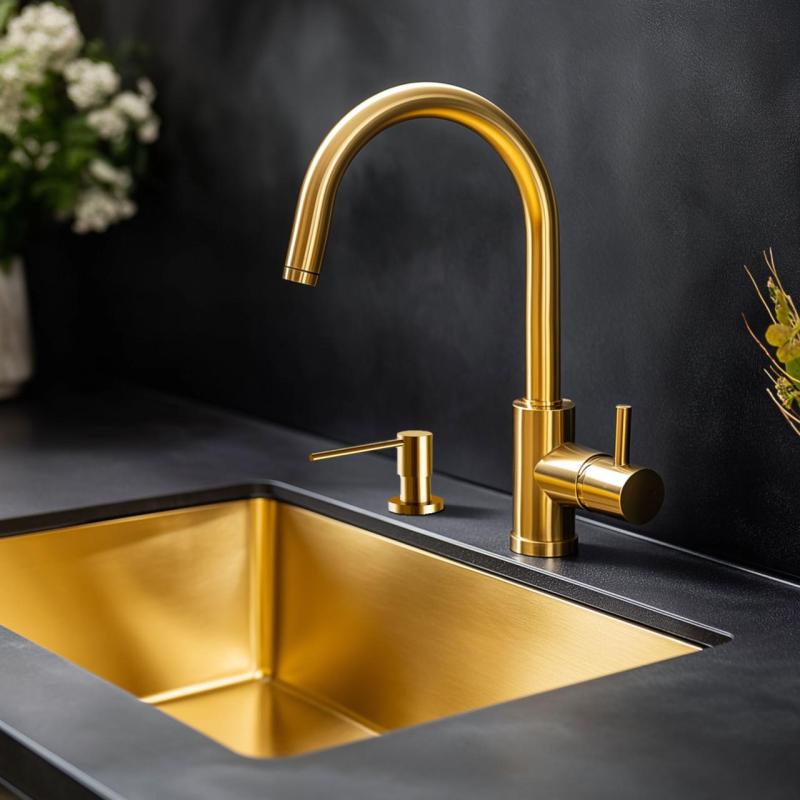 Ausmann Lirio Inbouw Zeepdispenser Goud van boven navulbaar 1208971199