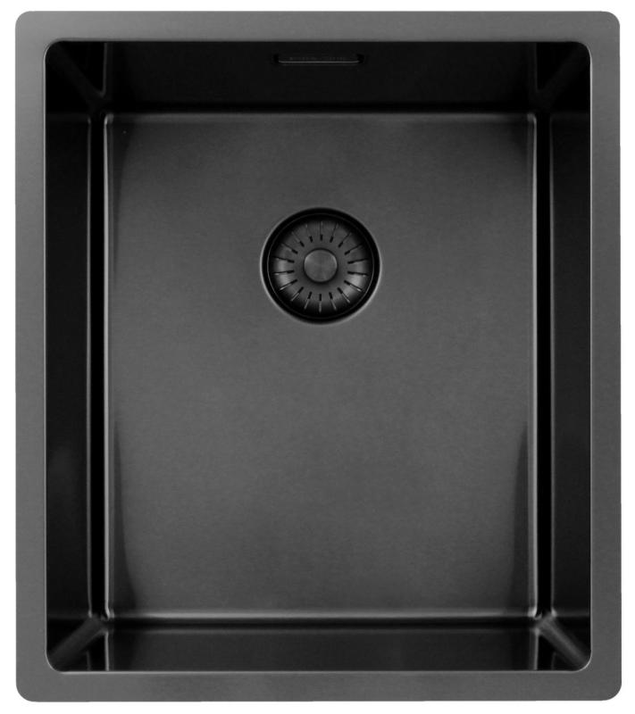 Pure.Sink Exclusivo Gun metal spoelbak 34x40 cm 10mm radius onderbouw, vlakbouw en opbouw PEX3440-61