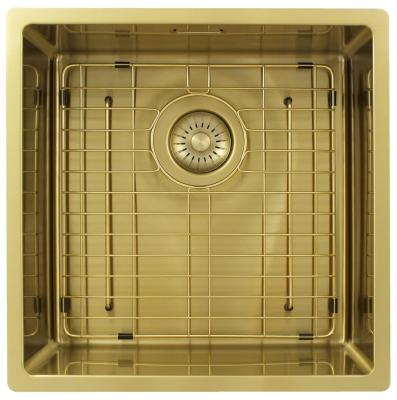 Pure.Sink Exclusivo Gouden spoelbak 40x40 cm 10mm radius onderbouw, vlakbouw en opbouw PEX4040-60