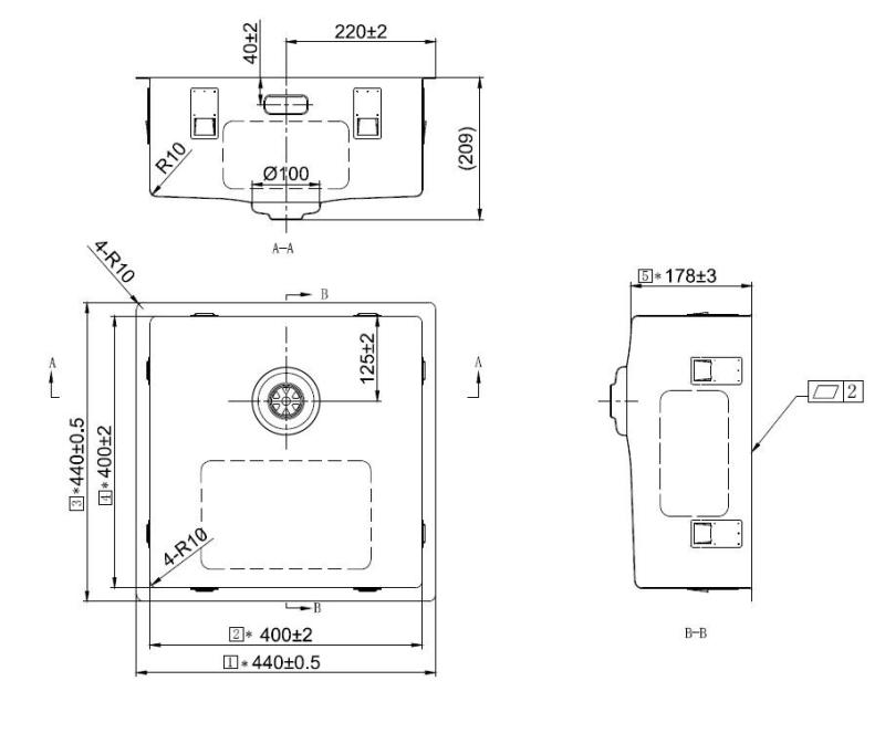 Pure.Sink Exclusivo Gouden spoelbak 40x40 cm 10mm radius onderbouw, vlakbouw en opbouw PEX4040-60