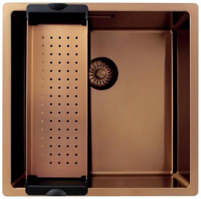 Pure.Sink Exclusivo Koperen spoelbak 40x40 cm 10mm radius onderbouw, vlakbouw en opbouw PEX4040-62