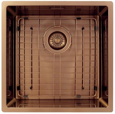 Pure.Sink Exclusivo Koperen spoelbak 40x40 cm 10mm radius onderbouw, vlakbouw en opbouw PEX4040-62
