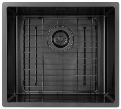 Pure.Sink Exclusivo Gun metal spoelbak 45x40 cm 10mm radius onderbouw, vlakbouw en opbouw PEX4540-61