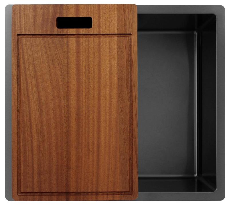 Pure.Sink Exclusivo Gun metal spoelbak 45x40 cm 10mm radius onderbouw, vlakbouw en opbouw PEX4540-61