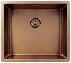 Pure.Sink Exclusivo Koperen spoelbak 45x40 cm 10mm radius onderbouw, vlakbouw en opbouw PEX4540-62