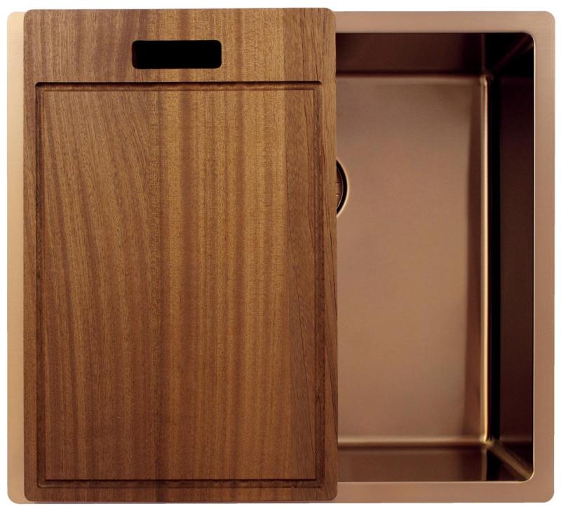 Pure.Sink Exclusivo Koperen spoelbak 45x40 cm 10mm radius onderbouw, vlakbouw en opbouw PEX4540-62