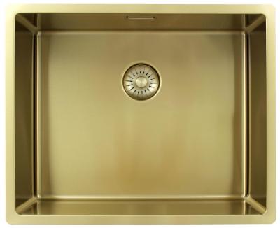 Pure.Sink Exclusivo Gouden spoelbak 50x40 cm 10mm radius onderbouw, vlakbouw en opbouw PEX5040-60