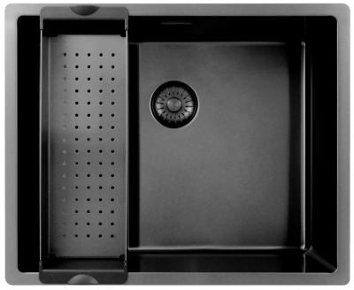 Pure.Sink Exclusivo Gun metal spoelbak 50x40 cm 10mm radius onderbouw, vlakbouw en opbouw PEX5040-61
