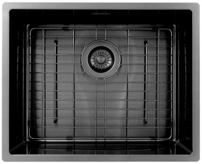 Pure.Sink Exclusivo Gun metal spoelbak 50x40 cm 10mm radius onderbouw, vlakbouw en opbouw PEX5040-61