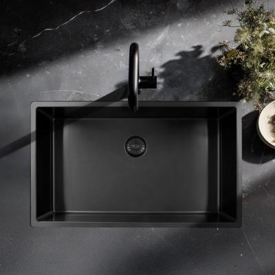 Pure.Sink Exclusivo grote Gun metal spoelbak 70x40 cm 10mm radius onderbouw, vlakinbouw en opbouw PEX7040-61