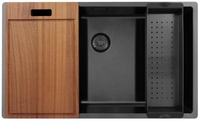Pure.Sink Exclusivo grote Gun metal spoelbak 70x40 cm 10mm radius onderbouw, vlakinbouw en opbouw PEX7040-61