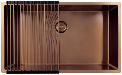 Pure.Sink Exclusivo grote Koperen spoelbak 70x40 cm 10mm radius onderbouw, vlakinbouw en opbouw PEX7040-62