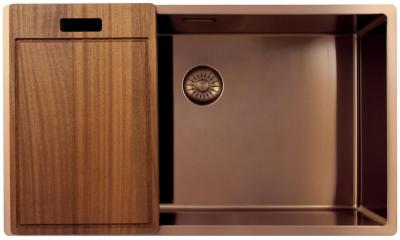 Pure.Sink Exclusivo grote Koperen spoelbak 70x40 cm 10mm radius onderbouw, vlakinbouw en opbouw PEX7040-62