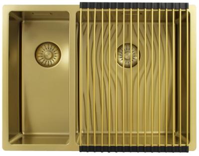 Pure.Sink Exclusivo Gouden 1,5 anderhalve spoelbak 18+34 cm 10mm radius PEX183440-60