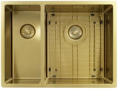 Pure.Sink Exclusivo Gouden 1,5 anderhalve spoelbak 18+34 cm 10mm radius PEX183440-60