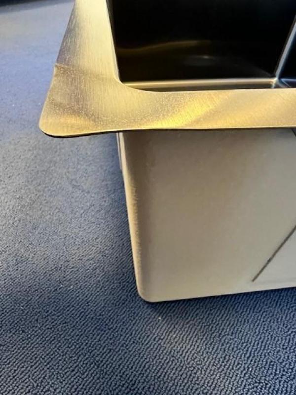 OUTLET  SCHADE bak Ausmann Weser RVS spoelbak antraciet kleur PVD Gun Metal 55x51 met kraangat onderbouw vlakbouw en opbouw