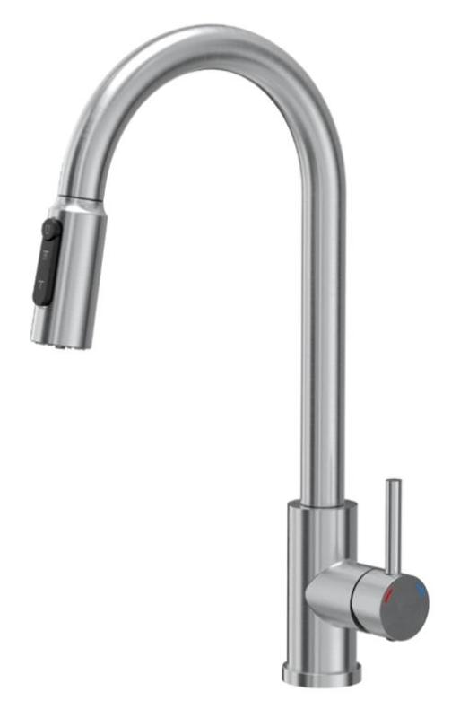 Quadri Viora Keukenmengkraan RVS 3-weg met een extra aansluiting voor gefilterd water 1208971404