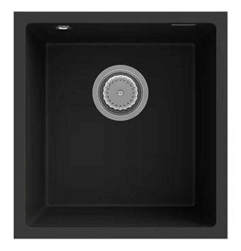 Graniteland Miniva Granieten Spoelbak Zwart onderbouw 385x410 mm 1208971450