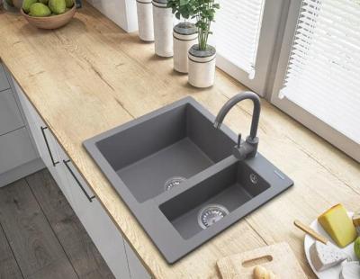 Graniteland Adda Granieten Grijze 1.5 Spoelbak Opbouw 600x495mm 1208971456