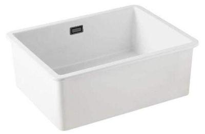Ausmann Ceramic Ember Keramische Witte Spoelbak - Opbouw en Onderbouw 54 x 40 cm met Gun metal plug 1208971493