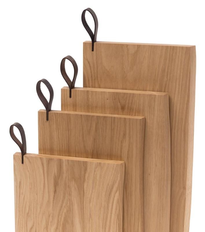 Woodsea Chop-Chop Oak L - Eikenhouten Snijplank 40x24cm met lederen handvat 1208971541