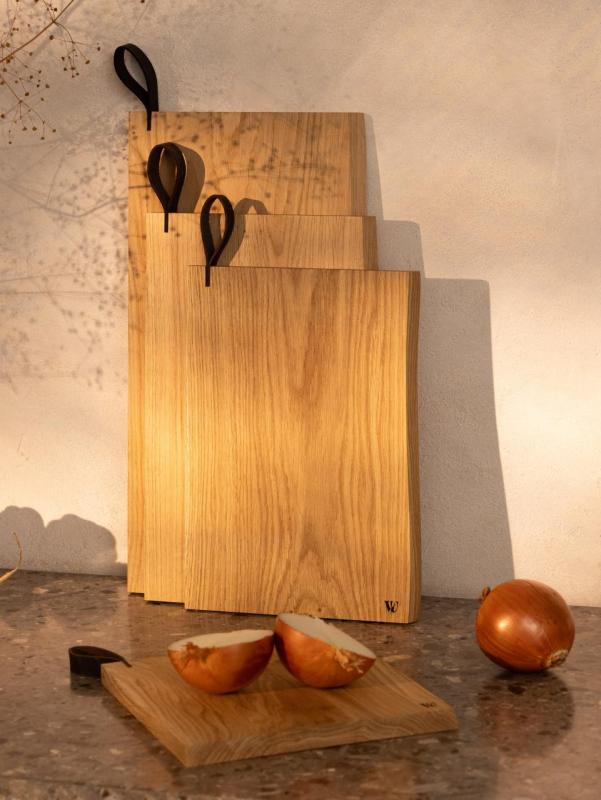 Woodsea Chop-Chop Oak XL - Eikenhouten Snijplank 50x24cm met lederen handvat 1208971542